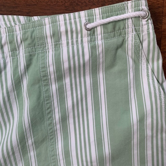 Lauren Ralph Lauren Womens 16 Green Stripe Drawstring Cropped Capri Pants - Picture 4 of 7